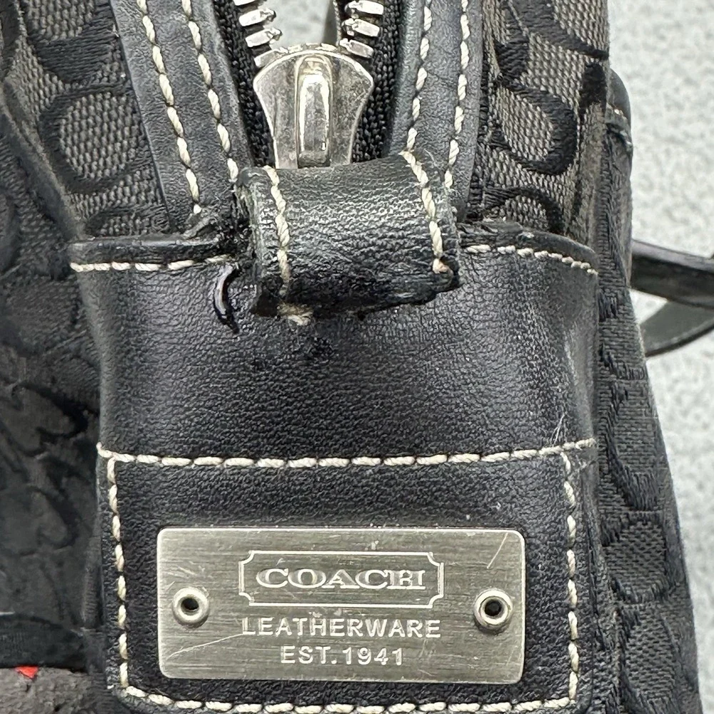 Coach Signature Black Briefcase Business Attache Laptop Bag w/o Shoulder Strap